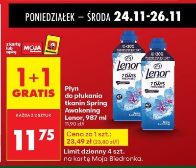 Płyn do płukania tkanin Spring Awakening Lenor 987ml promocja w Biedronka