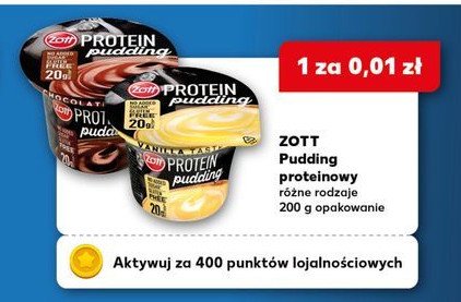 Pudding wanilia Zott protein promocja