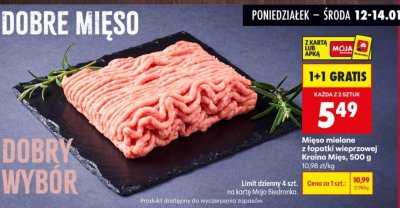 Mięso mielone z łopatki wieprzowej 500 g promocja w Biedronka