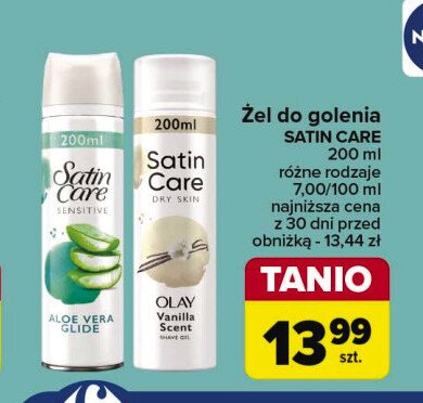 Żel do golenia olay vanilla scent Gillette satin care promocja