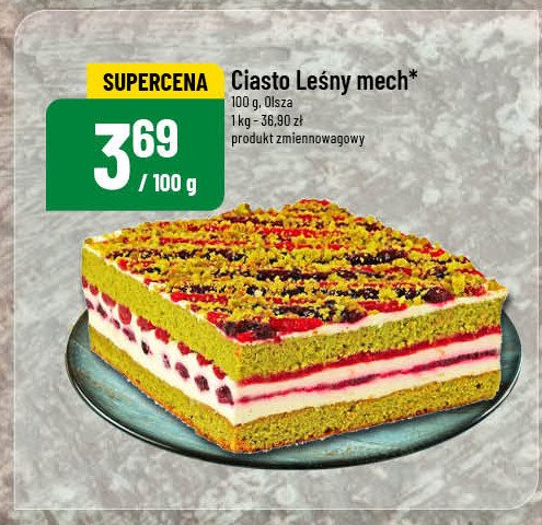 Ciasto leśny mech Olsza promocja