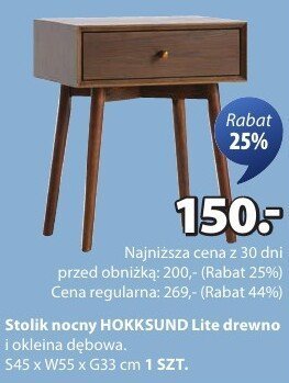 Stolik nocny HOKKSUND Lite drewno promocja w Jysk