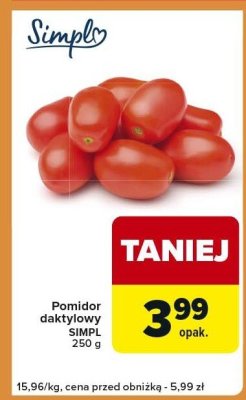 Pomidor daktylowy SIMPL 250 g promocja w Carrefour Express