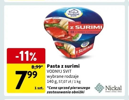 Pasta z surimi Vodnyj svit promocja