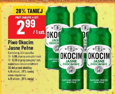Piwo Okocim Jasne Pełne promocja w POLOmarket