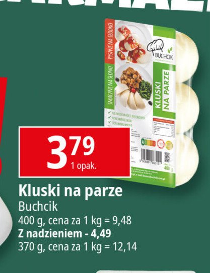 Kluski na parze z truskawką Buchcik promocja