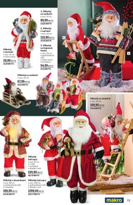 Mikołaj tańczący wys. 85 cm, 1 LED, na baterie, dźwięk i ruch promocja w Makro