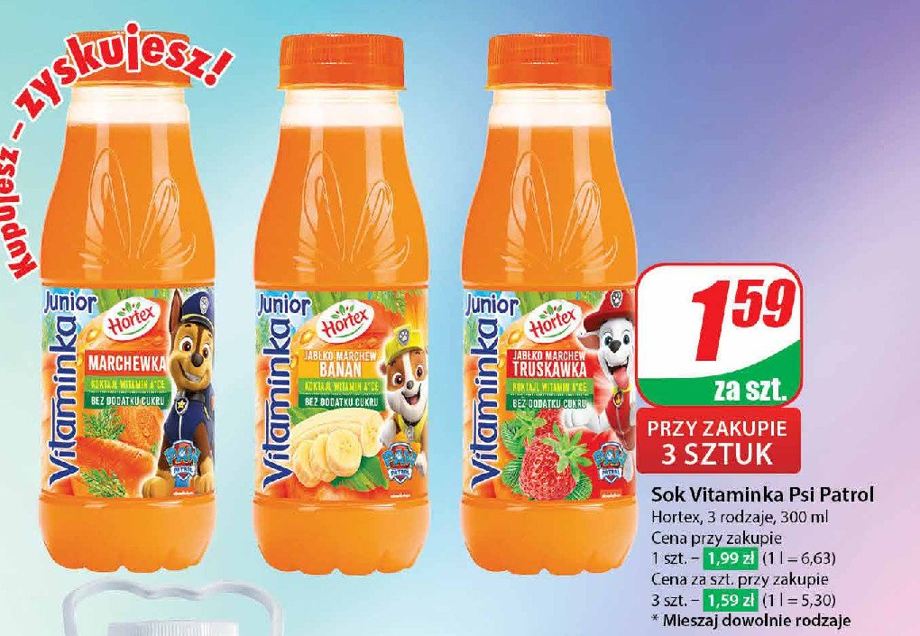 Sok marchewka Hortex vitaminka junior promocja