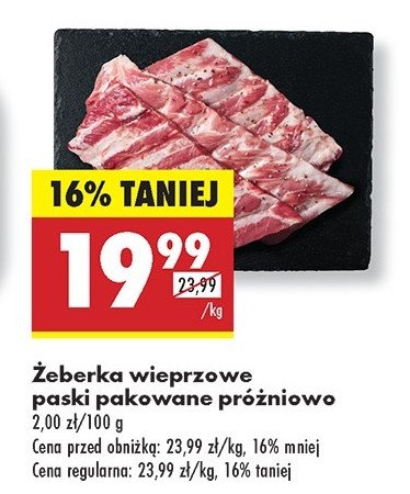 Żeberka wieprzowe paski promocja