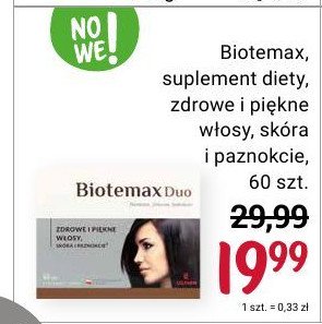 Tabletki na wygląd skóry włosów i paznokci Biotemax duo promocja