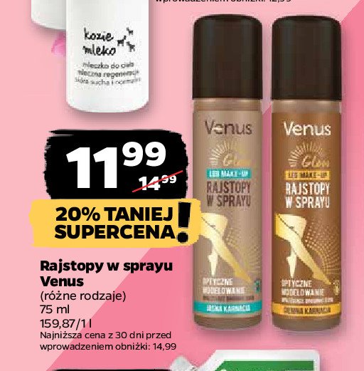 Rajstopy w sprayu ciemne Venus leg make-up promocja