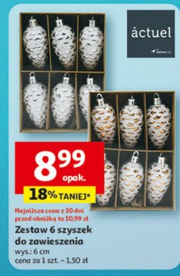 Zestaw 6 szyszek do zawieszenia promocja w Auchan