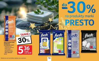 Ściereczki Presto nawilżane do podłóg 16szt promocja w Selgros