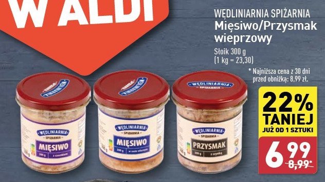 Przysmak z szynką Wędliniarnia spiżarnia promocja w Aldi