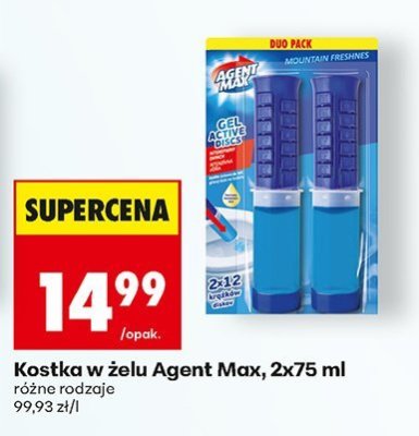 Kostka w żelu Agent Max, 2x75 ml różne rodzaje promocja w Biedronka