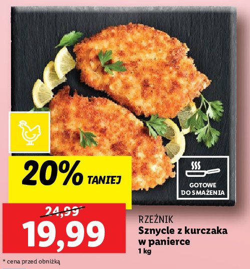 Sznycle z kurczaka w panierce Rze藕nik codzienna dostawa promocja