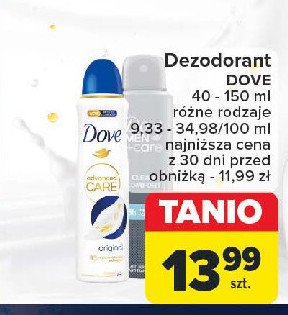 Dezodorant clean comfort Dove men+care promocja w Carrefour Market