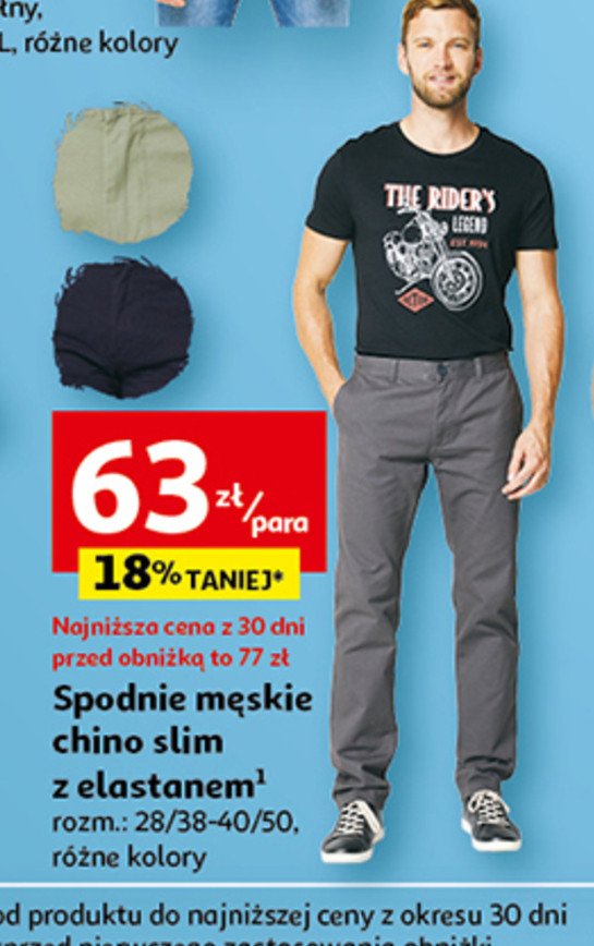 Spodnie chino 28/38-40/50 Auchan inextenso promocja