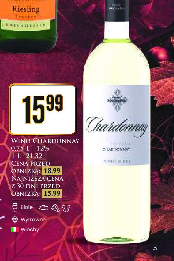 Wino białe wytrawne CHARDONNAY promocja