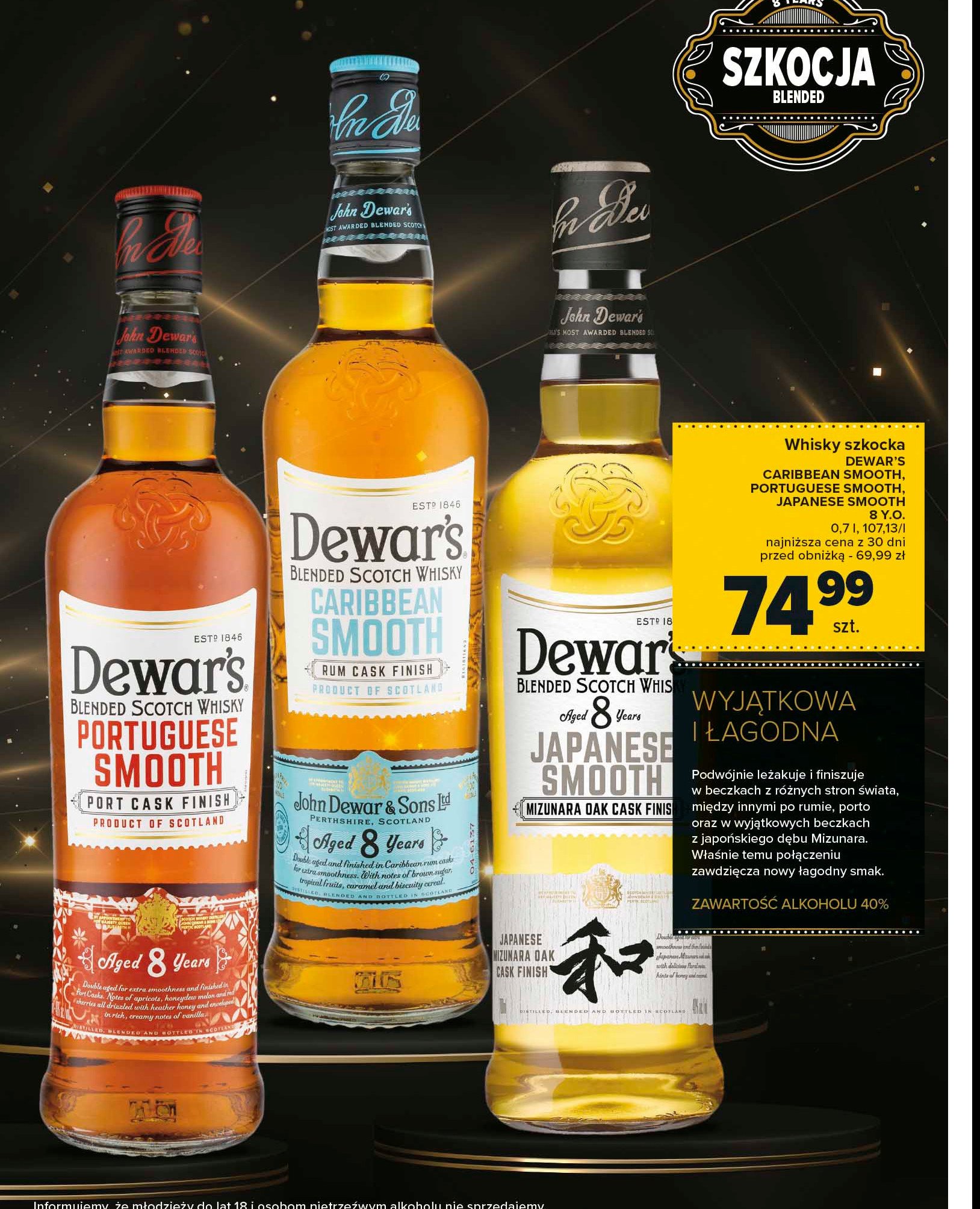 Whisky Dewar's 8 portuguese smooth promocja