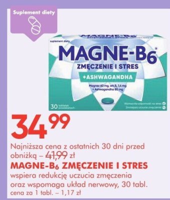 MAGNE-B6 ZMĘCZENIE I STRES wsparcie redukcji uczucia zmęczenia oraz wspomagający układ nerwowy promocja w Super-Pharm