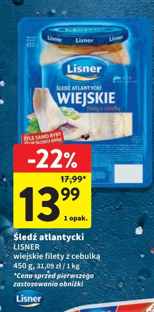 Filety śledziowe wiejskie Lisner promocja w Intermarche