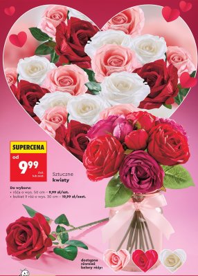 Róża sztuczna o wys. 50 cm promocja w Biedronka