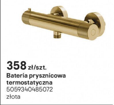 Bateria prysznicowa termostatyczna Owens złota promocja w Castorama