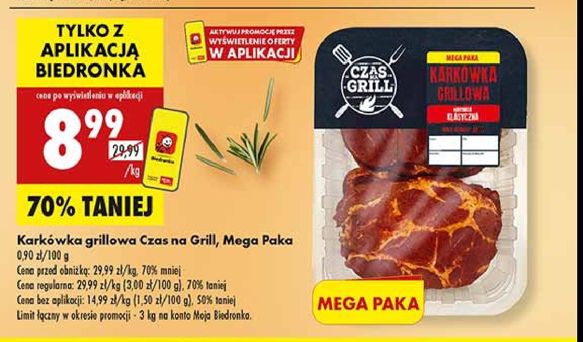 Karkówka grillowa plastry Czas na grill promocja w Biedronka