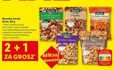 Orzechy włoskie łuskane 2+ 1 za grosz promocja w Lidl