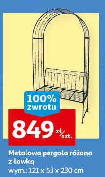Metalowa pergola z różaną ławką promocja