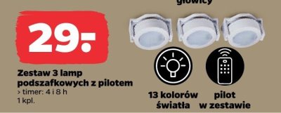 Zestaw 3 lamp podszafkowych z pilotem promocja w Netto