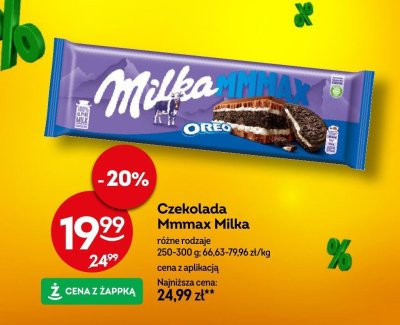 Czekolada Mmmax Milka Oreo różne rodzaje promocja w Żabka