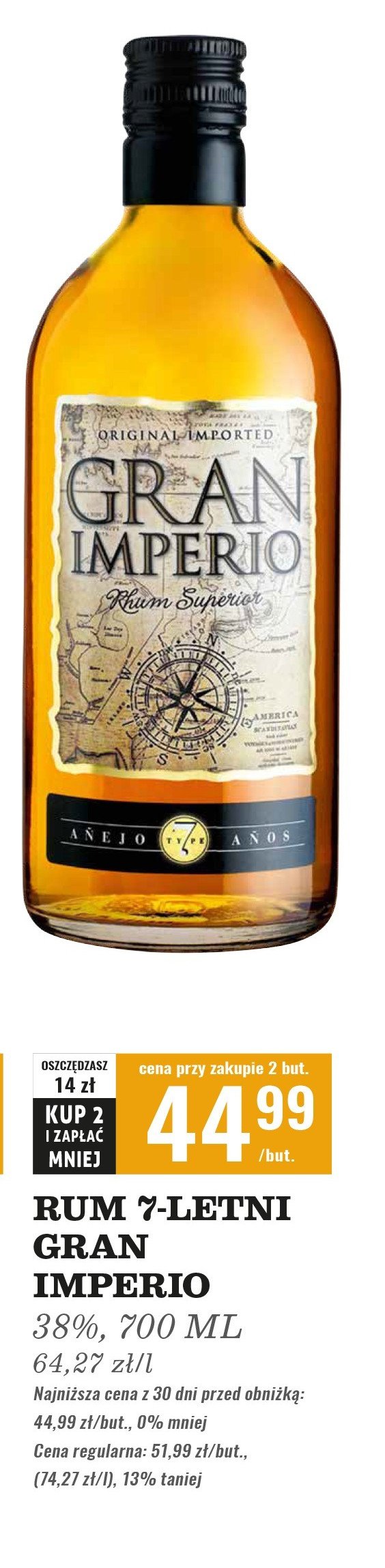 Rum GRAN IMPERIO BLANCO promocja w Biedronka