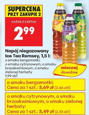 Napój niegazowany Ice Tea Remsey, 1,5 l promocja w Biedronka