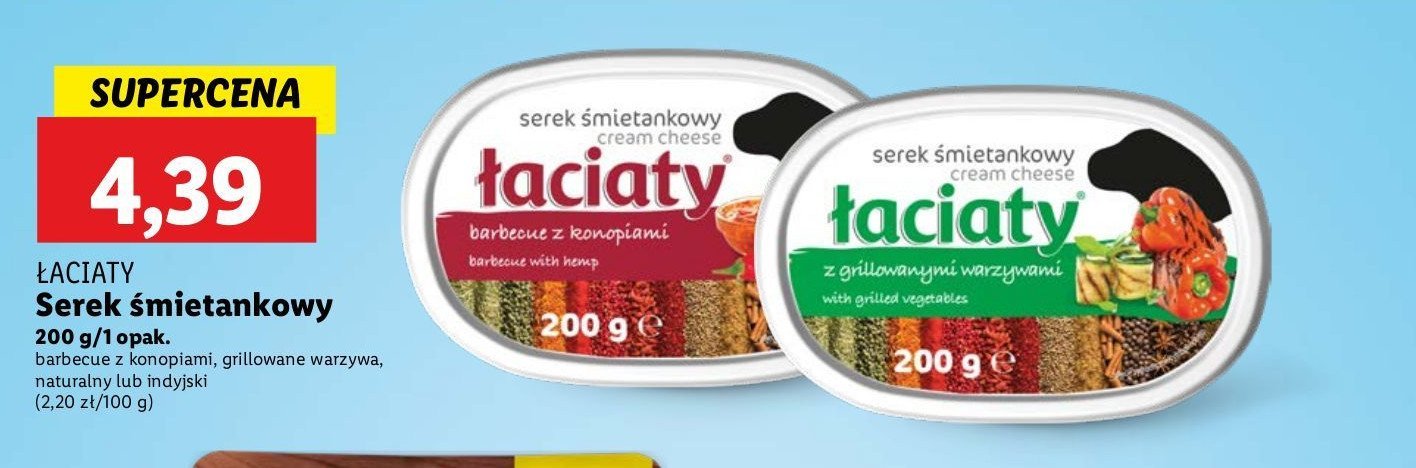 Serek śmietankowy barbeque z konopiami Łaciaty Łaciate promocja