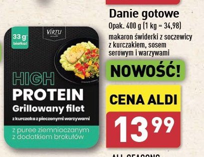 Makaron świderki z soczewicy Virtu high protein promocja