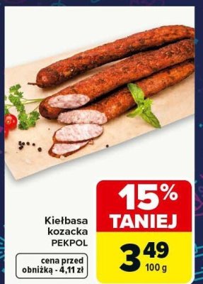Kiełbasa kozacka PEKPOL promocja w Carrefour