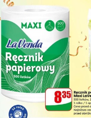 Ręcznik papierowy Maxi 500 listków, 2-warstwowy promocja w Dino