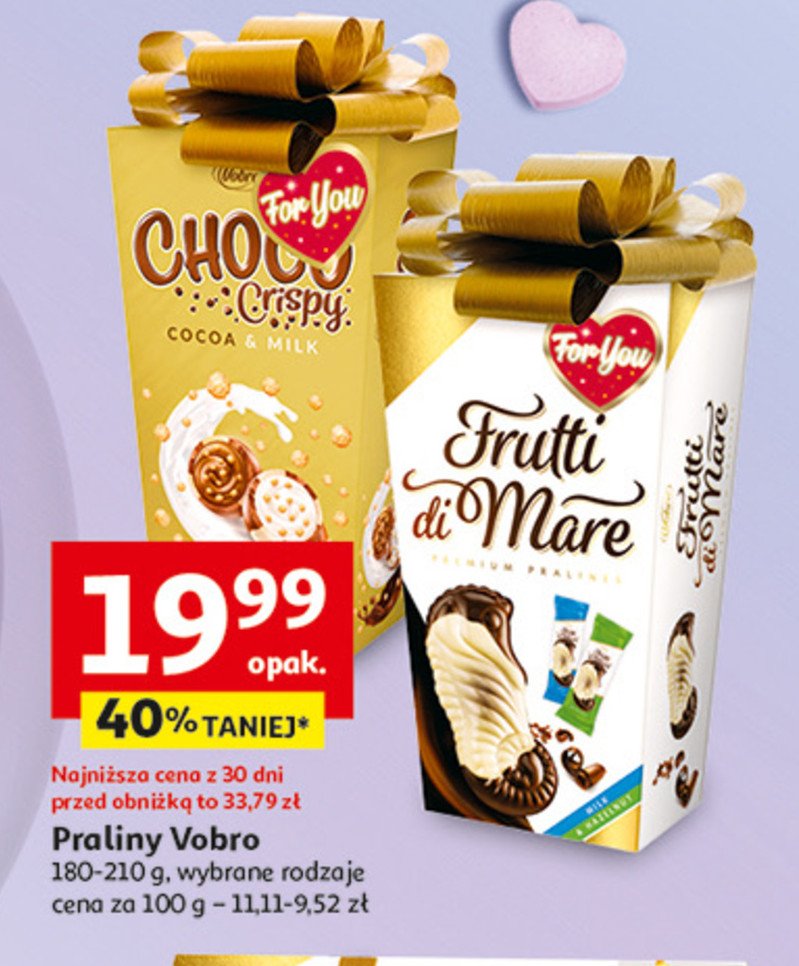 Bombonierka choco crispy cocoa & milk Vobro promocja w Auchan