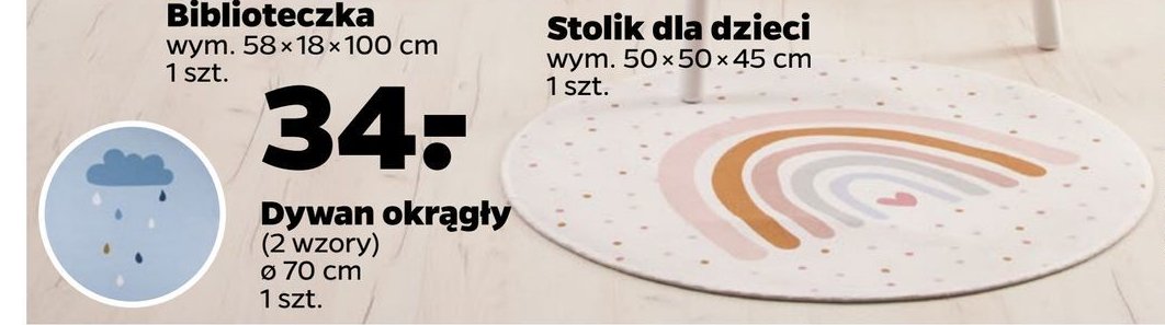 Dywan okr膮g艂y 70 cm promocja