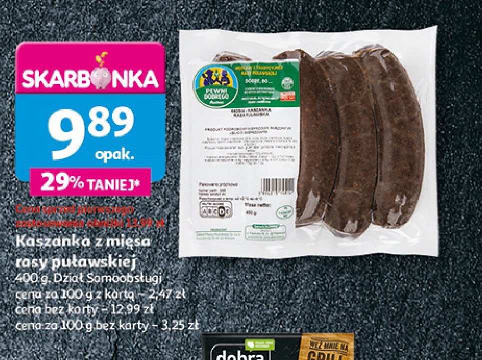 Kaszanka z mięsa rasy puławskiej Auchan pewni dobrego promocja w Auchan
