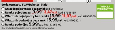 Ramka podwójna FLAVIA promocja w Leroy Merlin