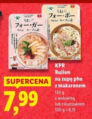 Bulion na zupę pho z makaronem KPR z wołowiną promocja w Lidl