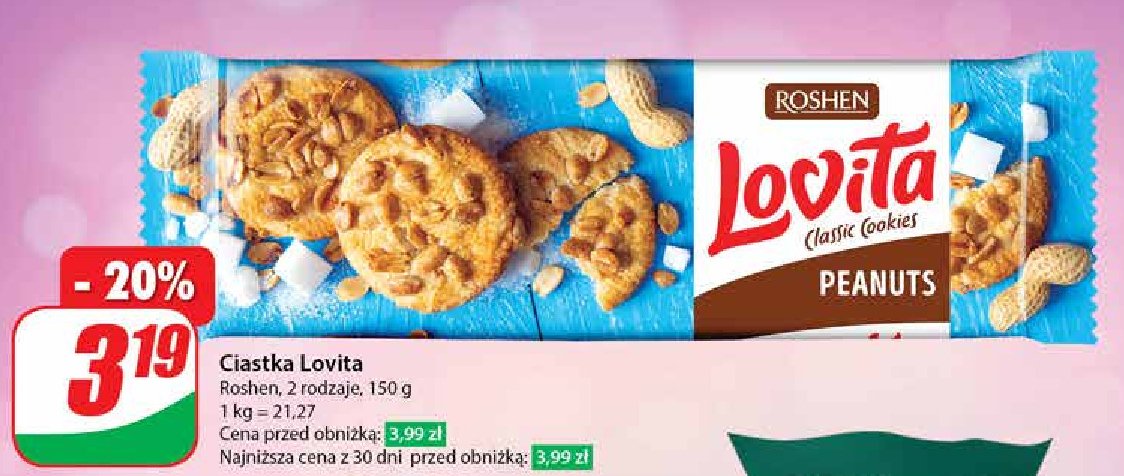 Ciastka z orzechami Roshen lovita promocja w Dino