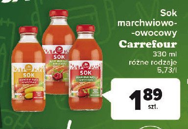 Sok marchew-jabłko-malina Carrefour promocja