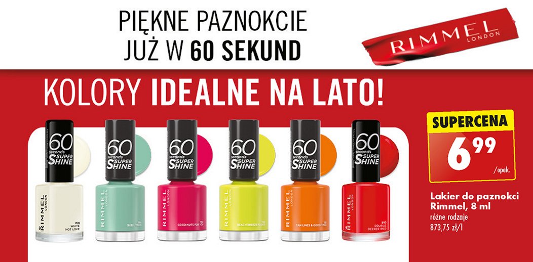 Lakier do paznokci żółty Rimmel 60 seconds super shine promocja