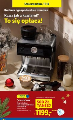 Ekspres kolbowy z wbudowanym młynkiem SilverCrest smart, 1500 W promocja w Lidl