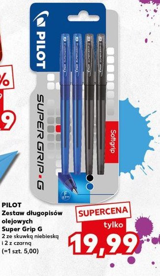 Długopis supergrip niebieski + czarny Pilot promocja