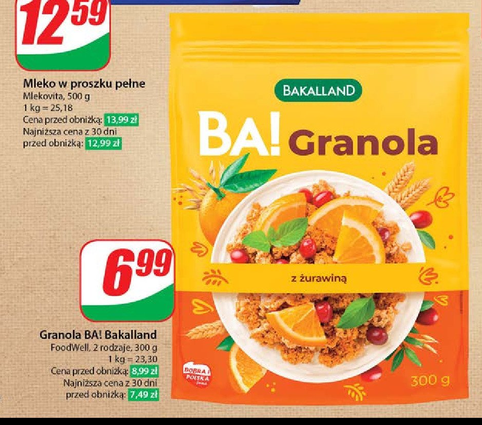 Granola z 偶urawin膮 Bakalland ba! promocja